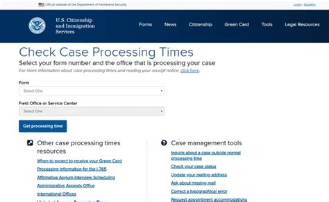 processing times for smart card online filing|uscis request processing times.